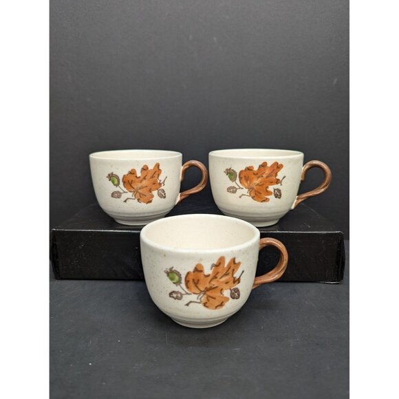 Vintage Poppytrail Metlox Woodlands Tea/Coffee Cup 8 Oz Twisted Handle Set of 3 - Picture 1 of 8